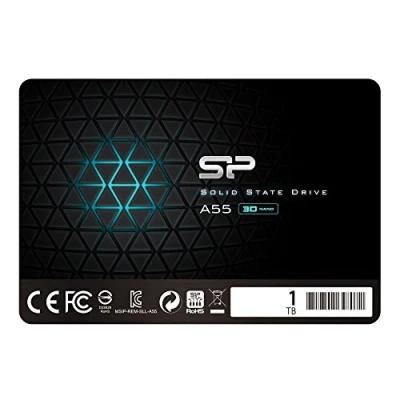 Abbildung von Silicon Power SSD 1TB 3D NAND A55 SLC Cache Performance Boost 2,5 Zoll SATA III 7mm (0,28&quot;) Interne SSD, Festkörper Laufwerk