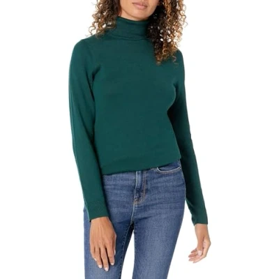 Abbildung von Amazon Essentials Damen Leichter, Langärmeliger Rollkragenpullover, Klassischer Schnitt (Erhältlich In Übergröße), Tannengrün, XL