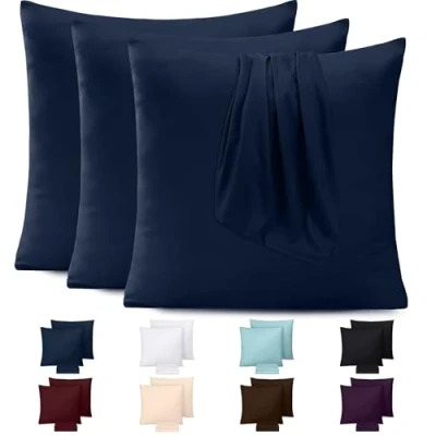 Abbildung von Utopia Bedding Kissenbezug 65x65 4er Set Kopfkissenbezug aus 100% gebürsteter Mikrofaser mit Umschlagverschluss Falten , verblassen und schmutzabweisende Kissenbezüge Marineblau