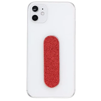 Abbildung von MOMOSTiCK Das Original! Smartphone Fingerhalter Handy Fingerhalterung Halter Ständer Griff Halterung Ring (Pearl Serie Rot PU)