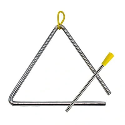Abbildung von TRIXES 7 Zoll Triangel Musikinstrumente Spielen Sie mit Schlaginstrumenten wie Trommel, Glocken, Xylophon, Maracas, Glockenspiel Geeignet für Erwachsene, Kinder, Kleinkinder Kinderspielzeugset