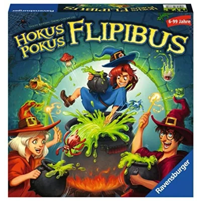 Abbildung von Ravensburger Kinderspiele 20355 Hokus Pokus Flipibus Aktionsspiel mit Springeffekt für Kinder ab 6 Jahren