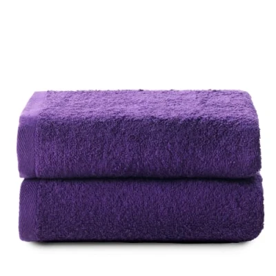 Abbildung von Top Towel Plus Große Badetücher Badezimmerhandtücher 2 Hand oder Waschbeckenhandtücher 50x100 cm 100 % Baumwolle Lila