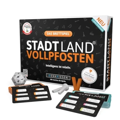 Abbildung von Stadt Land Vollpfosten® Das Brettspiel Grundspiel inkl. Junior Erweiterung Ab 8 Jahren 4 12 Spieler Partyspiel