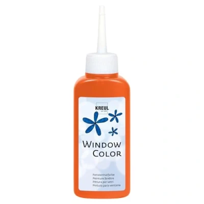 Abbildung von KREUL 42731 Window Color orange 80 ml, Fenstermalfarbe auf Wasserbasis, mit strukturierter Oberfläche, für Glas, Spiegel, Fliesen und andere glatte Flächen