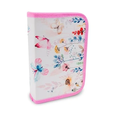 Abbildung von itenga Schüler Etui Mäppchen Schmetterling 28 teilig 1 Zipper