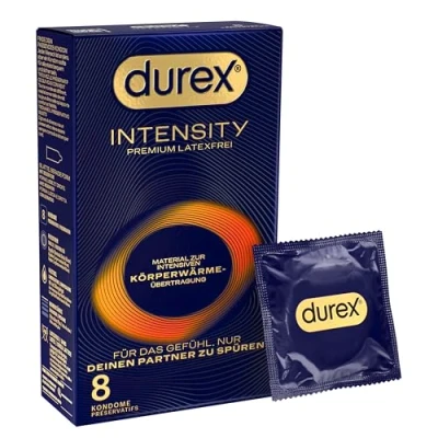 Abbildung von Durex Intensity Kondome Ultra dünn plus für intensive Körperwärmeübertragung Mit viel Silikongleitgel befeuchtet Ohne Latex 8er Pack (1 x 8 Stück)