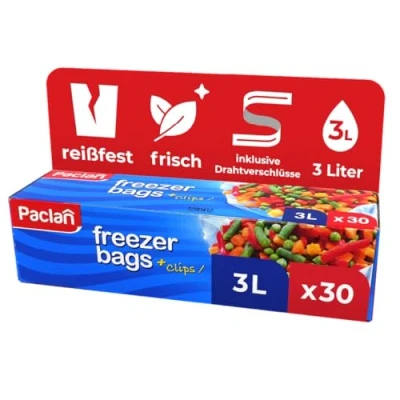 Abbildung von Paclan Gefrierbeutel, 3 ltr (30er Pack) Transparent