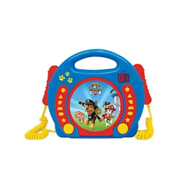 Abbildung von Lexibook PAW Patrol Helfer auf vier Pfoten Chase CD Player mit 2 integrierten Mikrofonenv, Programmierfunktion, Kopfhörer Anschluss, für Kinder, AC Betrieb oder Batterie, Blau/Rot, Auxiliary