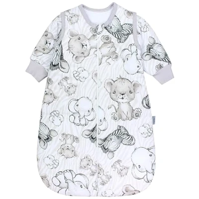 Abbildung von TupTam Baby Ganzjahresschlafsack Rund OEKO TEX zertifizierte Materialien mit abnehmbaren Ärmeln 2.5 TOG unisex, Farbe: Waldtiere/Igel/Rehe, Größe: 56 62
