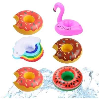 Abbildung von SwimAlot® 6X Getränkehalter Mix aufblasbar Luftmatratze Schwimmring Schwimmreif für Pool, Wasser, Cocktailhalter, Bierhalter, Becher, Dosenhalter, Becherhalter Bier