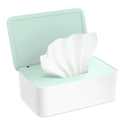 Abbildung von Feuchttücher Box, Box Feuchtes Toilettenpapier für Baby und Erwachsene, mit Deckel, Grün, Feuchtpapierbox Draussen, Zuhause Büro