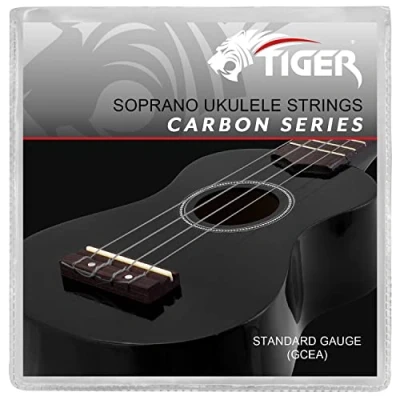 Abbildung von TIGER UAC14 CBN Ukulelesaiten Set Carbon Schwarz für Sopran und Konzert Ukulelen