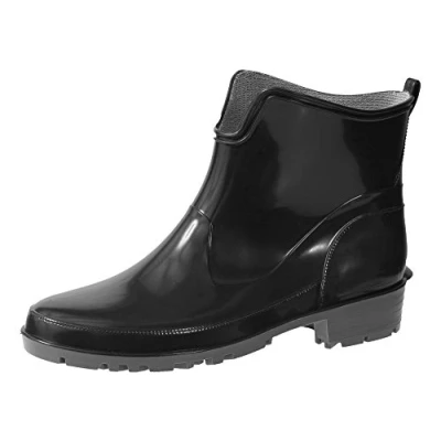 Abbildung von Ladeheid Gummistiefel Damen Kurz Wasserdicht Damenschuhe Elegant und Bequem LA 930 (Schwarz, 39 EU)