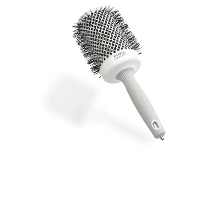 Abbildung von Olivia Garden Expert Blowout Shine Weiß &amp; Grau 65 Runde, antistatische Keramikbürste für glänzende und frizzfreie Blowouts