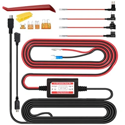 Abbildung von Gebildet Dash Cam Hardwire Kit Mini Micro USB 12V 24V bis 5V, Niederspannungsschutz ACN/ACS/ACU/ACZ 2Fügen Sie einen Sicherungshalter für die Schaltung Hinzu