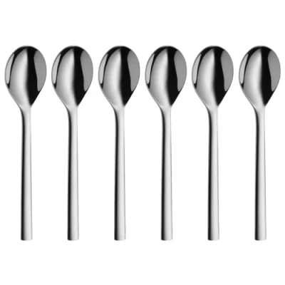 Abbildung von WMF Nuova Tee / Kaffeelöffel Set 6 teilig, 13,5 cm, Cromargan Edelstahl poliert, glänzend, spülmaschinengeeignet