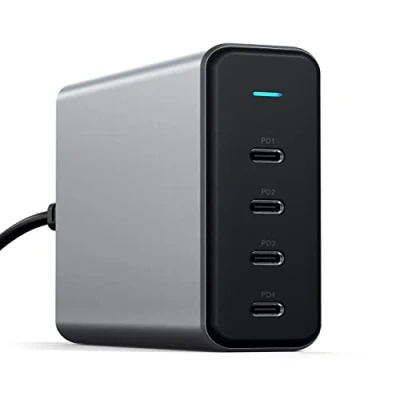 Abbildung von SATECHI 165W USB C 4 Port PD GaN Ladegerät Kompatibel mit 2022 MacBook Pro/Air M2, 2021 Pro M1 &amp; Max, 2020 Air/Pro M1, iPad iPhone 16/16 Pro, 15 Max/15