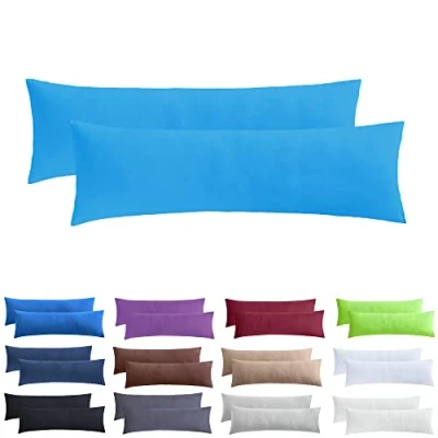 Abbildung von NatureMark 2er Pack Jersey Kissenbezug Kissenhülle Kissenbezüge Seitenschläferkissen Nackenkissen viele Größen und Farben ÖKO TEX (40 x 145 cm (Seitenschläfer/Stillkissenbezug), Türkis)
