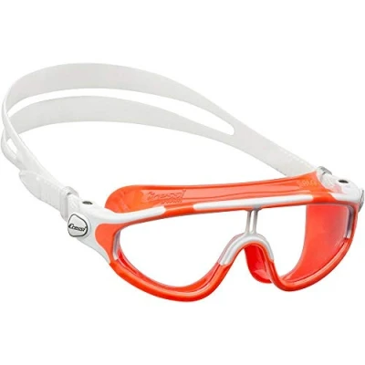 Abbildung von Cressi Baloo Goggles Einscheibenbrille zum Schwimmen, Schwimmbad und Schnorcheln, Orange/Weiß, 2/7 Jahre, Junior Unisex