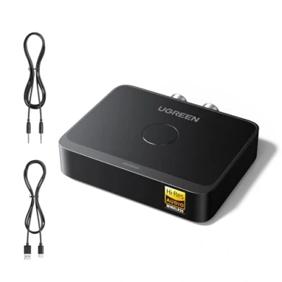 Abbildung von UGREEN Bluetooth 6.0 Adapter Stereoanlage mit LDAC Dekodierung, Hi Res Audio Gold Standard Zertifizierung, Aux Empfänger kompatibel Lautsprecher, Verstärker und Autoradio