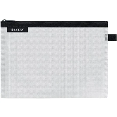 Abbildung von Leitz WOW Reise Zip Beutel, durchsichtig, Ideal zur Organisation auf Reisen und im Handgepäck, Wasserabweisend, Mittel, 24 x 17 cm, Schwarz, 40250095