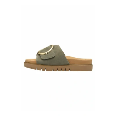 Abbildung von Tamaris Comfort Damen Pantoletten aus Leder Elegant, Grün (Sage), 38 EU