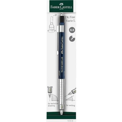 Abbildung von FABER CASTELL 135542 Druckbleistift TK Fine Vario L 0.5 mm, Indigo, Minenbleistift mit Soft/Hart Mechanik