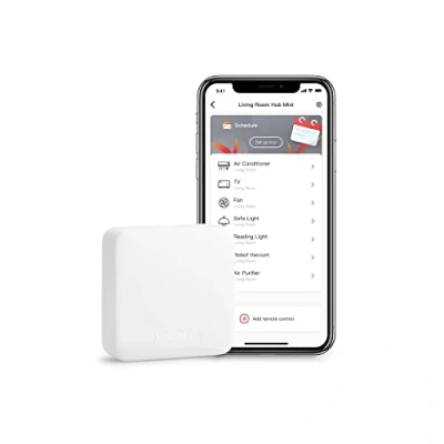 Abbildung von SwitchBot Hub Mini Smart Fernbedienung IR Sendersystem, Verbindung zu WLAN, Klimaanlagensteuerung, kompatibel mit Alexa, Google Home, Siri, IFTTT (White)