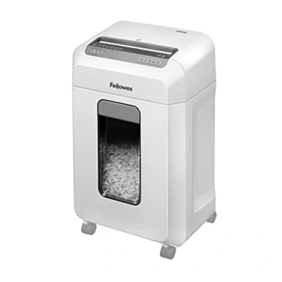 Abbildung von Fellowes Aktenvernichter 12Ms, 12 Blatt Minicut (P4), Papierschredder für Büro, Homeoffice, Schredder mit SafeSense, 23L Papierkorb, über 1000 Partikel pro A4 Blatt, automatische Rücklauffunktion