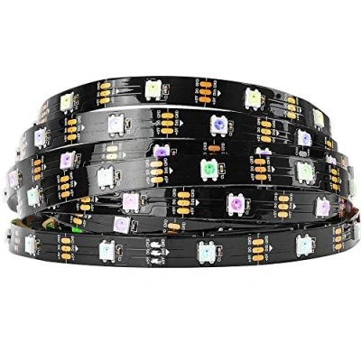 Abbildung von BTF LIGHTING WS2812B 5M 30 LEDs/Pixels/m 150LEDs RGB adressierbare Streifen mit 5050 SMD LEDs 5V Wasserdicht in Rohr IP30(Nicht inhalt Netzteil und Controller)