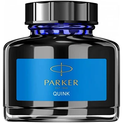 Abbildung von Parker Quink Füllertinte im Tintenfass auswaschbare blaue Tinte 57 ml