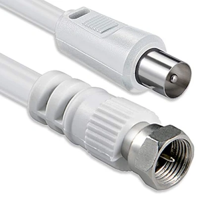 Abbildung von 1aTTack Koaxial/SAT Anschluss Kabel (F Stecker auf Koaxialstecker, 1,5m &gt;80db) weiß