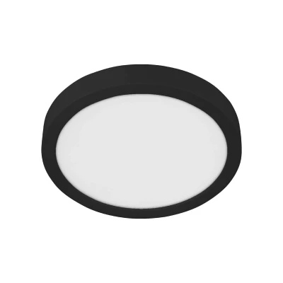 Abbildung von EGLO LED Deckenleuchte Fueva 5, Ø 28,5 cm, Aufbauleuchte, Bad Deckenlampe aus Metall in Schwarz und Kunststoff Leuchtfläche Weiß, Badezimmer Lampe, Aufbaulampe neutralweiß, IP44
