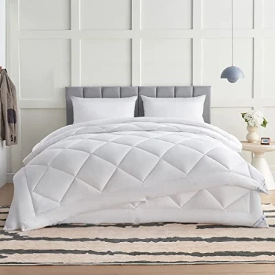 Abbildung von WAVVE Bettdecke 240x260 4 Jahreszeiten 2 teilig Sommerdecke 240x260cm 150gsm+Ganzjahresdecke 240 x 260 300gsm＝Winterdecke 450gsm, Steppdecke Atmungsaktive 260x240 für Vierjahreszeiten/Sommer/Winter