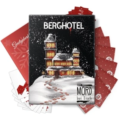 Abbildung von Mord bei Tisch Krimidinner für Zuhause 6 bis 8 Personen Der Berghotel Fall Das Krimi Spiel ab 16 Jahren Ideal als Dinner eine mörderische Dinnerparty