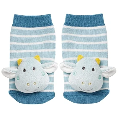 Abbildung von Fehn Rasselsocken Baby Drache Babysocken mit Rassel Funktion und Drachen Köpfchen Socken zur Förderung der Motorik Babykleidung ideal als Erstlingssöckchen Für Babys &amp; Kinder von 0 12 Monaten