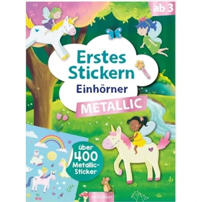 Abbildung von Erstes Stickern Metallic Einhörner: Über 400 Sticker Stickerheft mit Folienstickern ab 3 Jahren