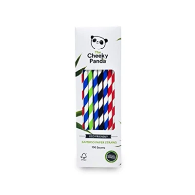 Abbildung von The Cheeky Panda Bambus Strohhalme Papier Bunte 100 x Cocktail Stark und Langlebig