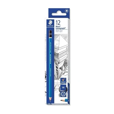 Abbildung von STAEDTLER Zeichenbleistift Mars Lumograph, Härtegrad 8B, unglaublich bruchfeste Premium Bleistifte, hohe Qualität, spezielle Minenrezeptur, Sechskantform, 12 Bleistifte in Faltschachtel, 100 8B