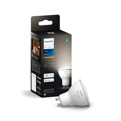 Abbildung von Philips Hue GU10 smarte Lampe, dimmbares warmweißes Licht, 1er Pack, Bluetooth kompatibel, Sprachsteuerung mit Alexa, Apple Home und Google