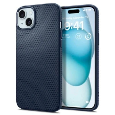 Abbildung von Spigen Hülle für iPhone 15 Liquid Air Case Handyhülle Schutzhülle Cover Dünn Slim Navy Blue