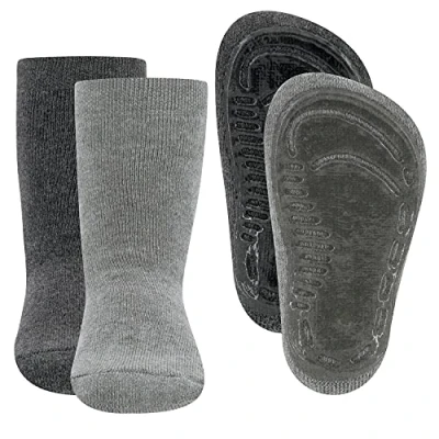Abbildung von EWERS 2er Pack Uni Stoppersocken SoftStep, Socken mit Antirutschsohle für Jungen und Mädchen, Anti Rutsch Gummisohle, MADE IN GERMANY, 2 Paar rutschfeste Kindersocken, Größe 19 20