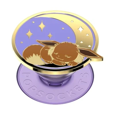 Abbildung von PopSockets: PopGrip Telefongriff mit erweiterbarem Ständer, PopSockets für Telefon, Pokemon, Emaille, schlafender Evoli
