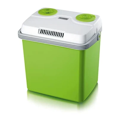 Abbildung von SEVERIN Elektrische Kühlbox (25 L) mit Kühl und Warmhaltefunktion, Auto 3 Anschlüssen (USB, Netzteil &amp; Zigarettenanzünder), grün/grau, KB 2923