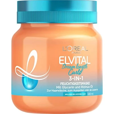 Abbildung von L&#039;Oréal Paris Elvital Feuchtigkeitsmaske für definierte Locken, Anti Frizz Haarmaske mehr Schwung und Griffigkeit, Dream Length Curls 3 in 1 Haarkur,1 x 680 ml
