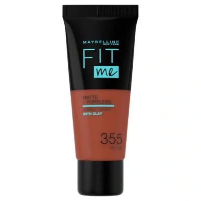 Abbildung von MAYBELLINE Fit me MatteundPoreless Make up, flüssiges passt sich dem Hautton an, feuchtigkeitsspendend, Nr. 355 Pecan, 30 ml (1er Pack)
