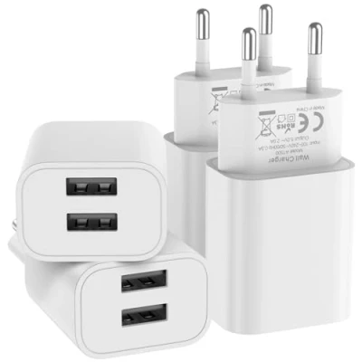 Abbildung von 4er Pack USB ladegerät für iPhone 16 15 14 Plus Pro Max 13 12 11 SE Samsung Android Adapter, Ladestecker Power stecker Netzteil(Ohne Ladekabel)