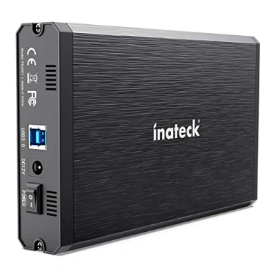 Abbildung von Inateck Festplattengehäuse für 3.5/2.5 Zoll HDD/SSD, SATA III Festplatten Adapter, Aluminium optimale Wärmeabfuhr, 12V/2A Netzteil