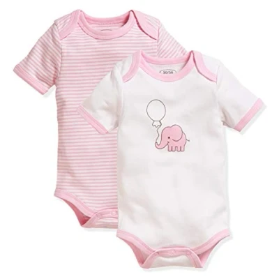 Abbildung von Playshoes Unisex Kleinkind Multipack Baby Body, rosa 1/4 Arm 2er Pack Elefant, 62/68